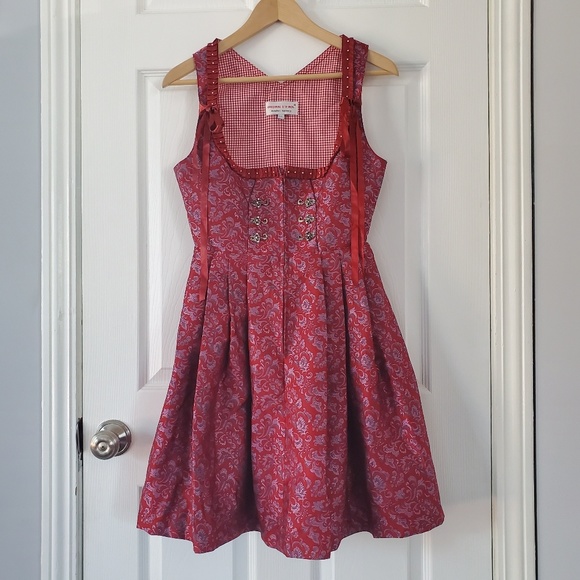 original steindl Dresses & Skirts - Authentic German Traditional Red Brocade Dress